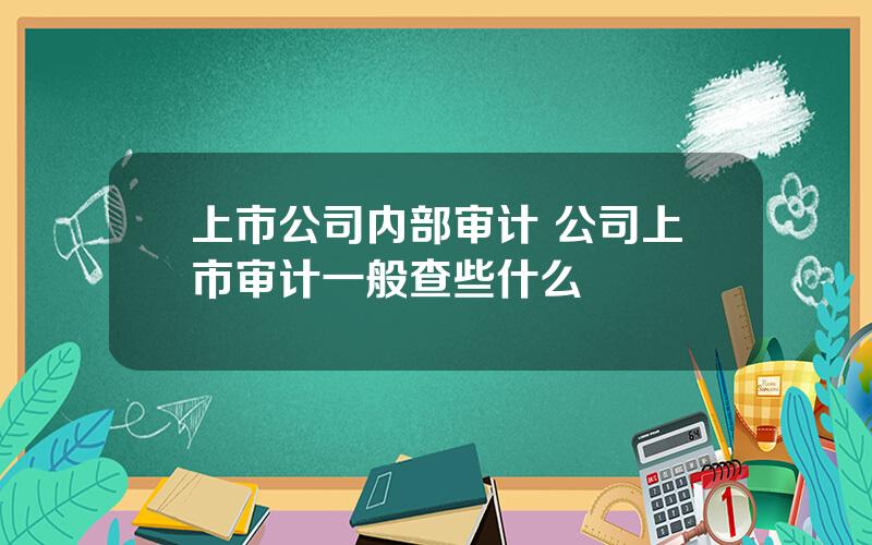 上市公司内部审计 公司上市审计一般查些什么